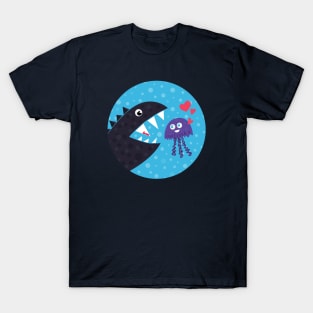 Cute Jellyfish In Love With Sea Monster T-Shirt